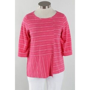Habitat stripe mix it boatneck tee raspberry stripe style #24831 size medium